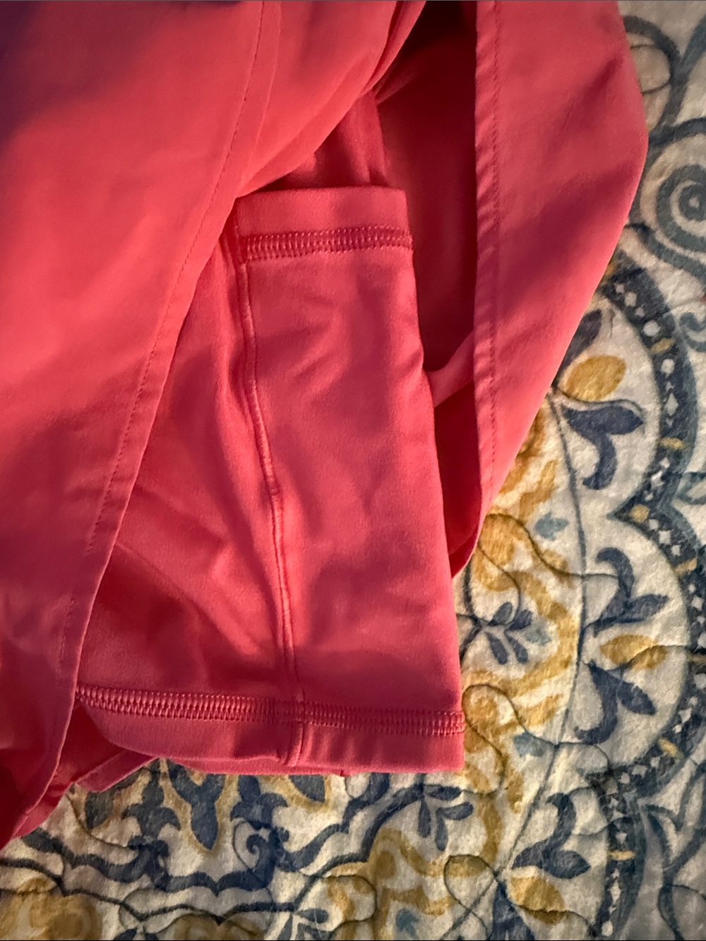 aerie Coral High-Rise Flared Athletic Shorts - Picture 3 of 3